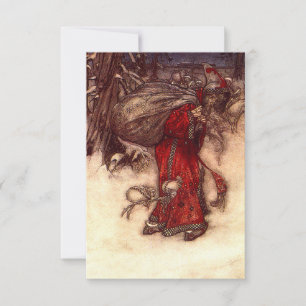 Kerstman Arthur Rackham RSVP Kaartje