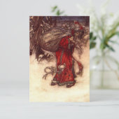 Kerstman Arthur Rackham RSVP Kaartje (Staand voorkant)