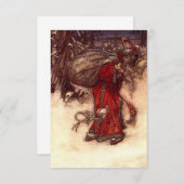 Kerstman Arthur Rackham RSVP Kaartje (Voorkant / Achterkant)