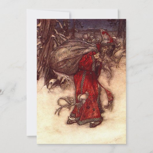 Kerstman Arthur Rackham Save The Date (Voorkant)