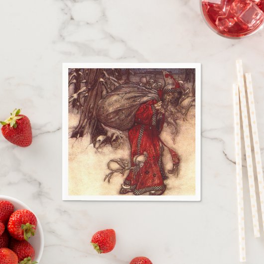 Kerstman Arthur Rackham Servet (Insitu)