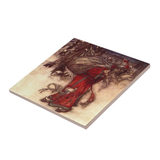 Kerstman Arthur Rackham Tegeltje (Zijkant)