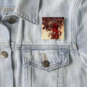 Kerstman Arthur Rackham Vierkante Button 5,1 Cm (In situ)