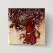 Kerstman Arthur Rackham Vierkante Button 5,1 Cm (Voorkant)