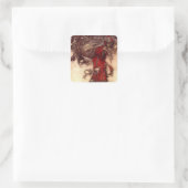 Kerstman Arthur Rackham Vierkante Sticker (Tas)