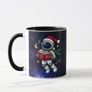 Kerstman Astronaut Kerstliedjes Zingen in de Ruimt Mok