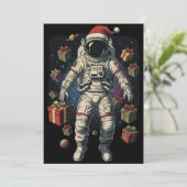 Kerstman Astronaut Kerstmis Kaart (Staand voorkant)