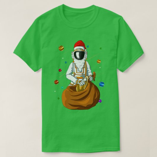 Kerstman Astronaut Kerstmis T-shirt (Design voorkant)