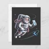 Kerstman Astronaut met ruimtepak Kerstmis  Uitnodiging Briefkaart (Voorkant / Achterkant)