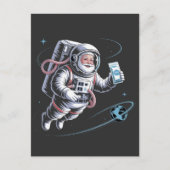 Kerstman Astronaut met ruimtepak Kerstmis Uitnodiging Briefkaart (Voorkant)