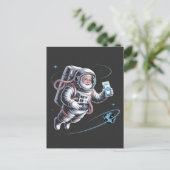 Kerstman Astronaut met ruimtepak Kerstmis  Uitnodiging Briefkaart (Staand voorkant)