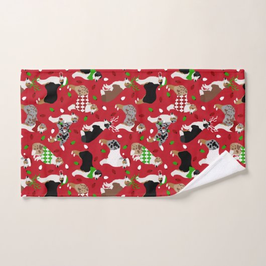 Kerstman Australian Shepherd Bad Handdoek (Handdoek)