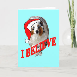 Kerstman Australian Shepherd Feestdagen Kaart
