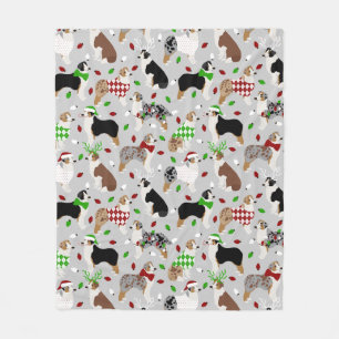 Kerstman Australian Shepherd Fleece Blanket