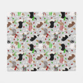 Kerstman Australian Shepherd Fleece Blanket (Voorkant (Horizontaal))