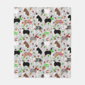 Kerstman Australian Shepherd Fleece Blanket Deken (Voorkant)