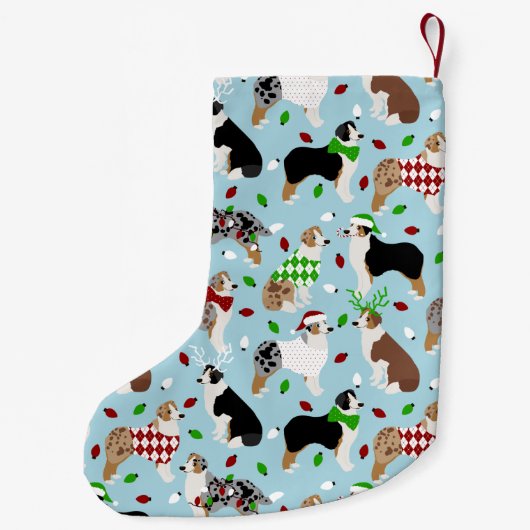 Kerstman Australian Shepherd Kleine Kerstsok (Achterkant)