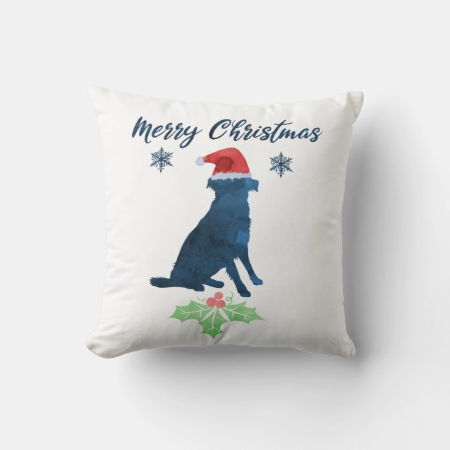 Kerstman Australian Shepherd Kussen (Voorkant)