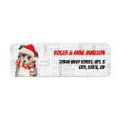 Kerstman Australian Shepherd met naam Etiket (Voorkant)