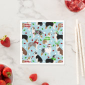 Kerstman Australian Shepherd Napkins Servet (Insitu)