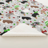 Kerstman Australian Shepherd Sherpa Blanket Deken (3/4)