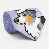 Kerstman Australian Shepherd Stropdas (Opgerold)
