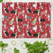 Kerstman Australian Shepherd Theedoek (Gevouwen)