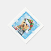 Kerstman Australische Terrier Napkins Servet (Hoek)