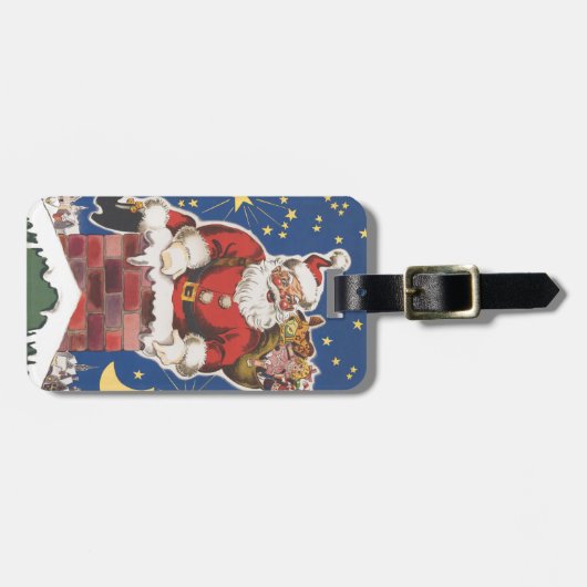  kerstman, avond voor Kerstmis Bagagelabel (Voorkant horizontaal)