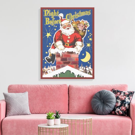 kerstman, avond voor Kerstmis Canvas Afdruk (Insitu (Woonkamer))