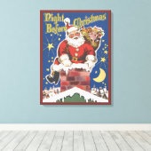 kerstman, avond voor Kerstmis Canvas Afdruk (Insitu (Houten vloer))