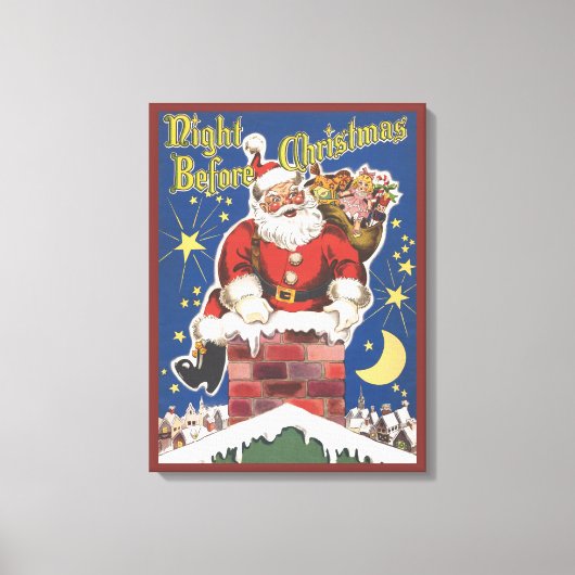  kerstman, avond voor Kerstmis Canvas Afdruk (Voorkant)