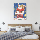  kerstman, avond voor Kerstmis Canvas Afdruk (Insitu (Slaapkamer))