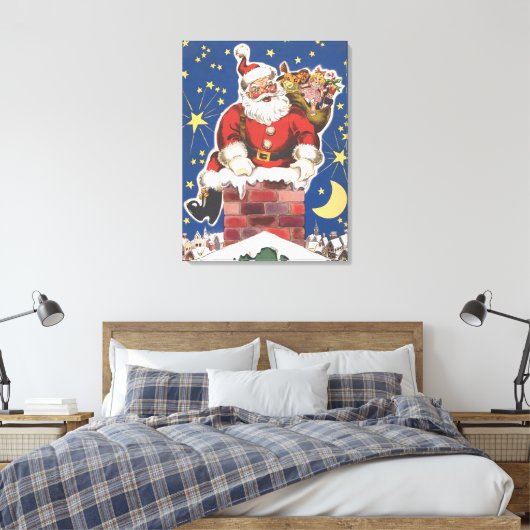  kerstman, avond voor Kerstmis Canvas Afdruk (Insitu (Slaapkamer))