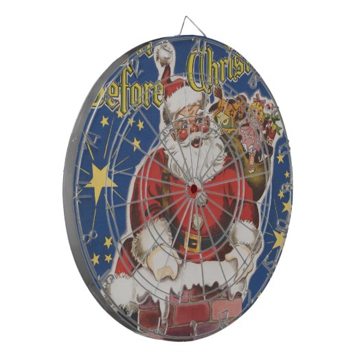  kerstman, avond voor Kerstmis Dartbord (Voorkant Links)