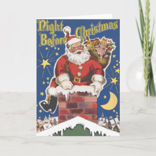  kerstman, avond voor Kerstmis Feestdagen Kaart
