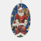 kerstman, avond voor Kerstmis Keramisch Ornament (Rechts)