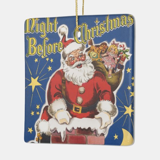  kerstman, avond voor Kerstmis Keramisch Ornament (Links)