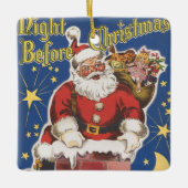  kerstman, avond voor Kerstmis Keramisch Ornament (Voorkant)