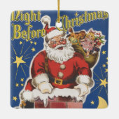  kerstman, avond voor Kerstmis Keramisch Ornament (Achterkant)
