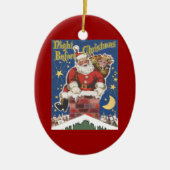  kerstman, avond voor Kerstmis Keramisch Ornament (Voorkant)