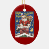  kerstman, avond voor Kerstmis Keramisch Ornament (Achterkant)