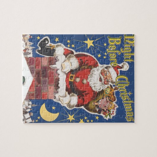  kerstman, avond voor Kerstmis Legpuzzel (Horizontaal)