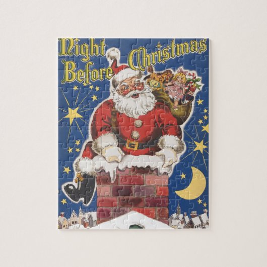  kerstman, avond voor Kerstmis Legpuzzel (Verticaal)