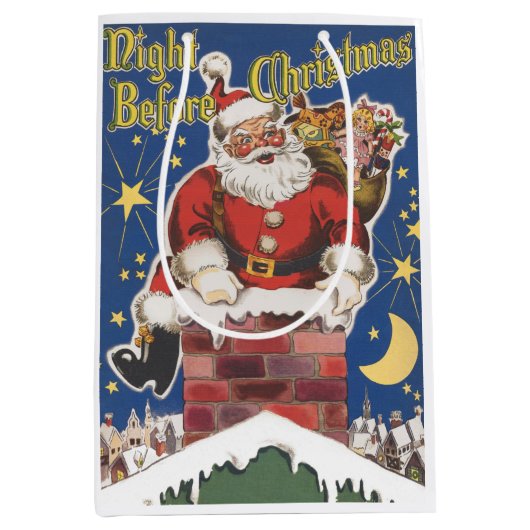  kerstman, avond voor Kerstmis Medium Cadeauzakje (Voorkant)