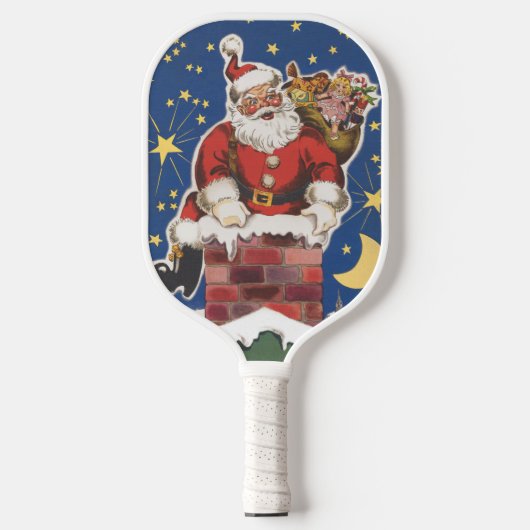  kerstman, avond voor Kerstmis Pickleball Paddle (Voorkant)