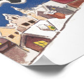 kerstman, avond voor Kerstmis Poster (Hoek)