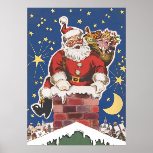  kerstman, avond voor Kerstmis Poster (Voorkant)