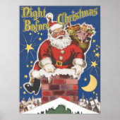 kerstman, avond voor Kerstmis Poster (Voorkant)