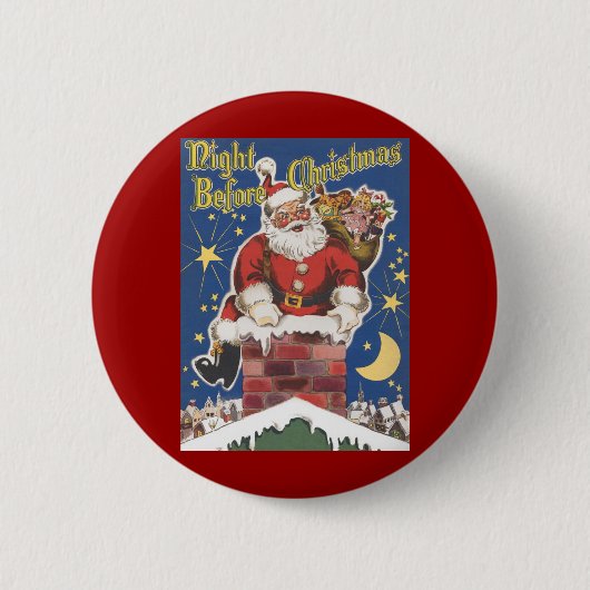  kerstman, avond voor Kerstmis Ronde Button 5,7 Cm (Voorkant)